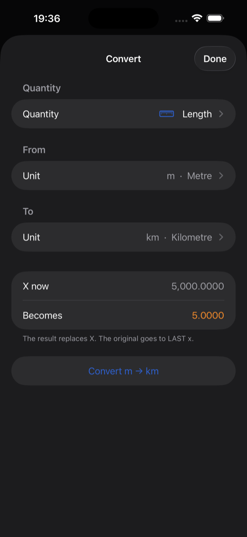 The unit conversion sheet.